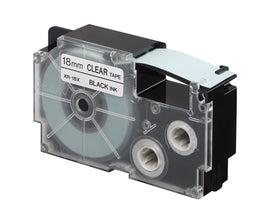 CASIO | Label Printer Black On Clear Tapes 18mm | XR-18X1-W-DJ1