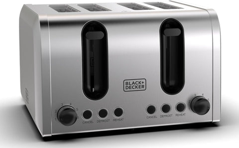 BLACK + DECKER | 4-Slice Toaster 2100W Double-Side Heating, 6- Browning settings, Defrost | ET444-B5