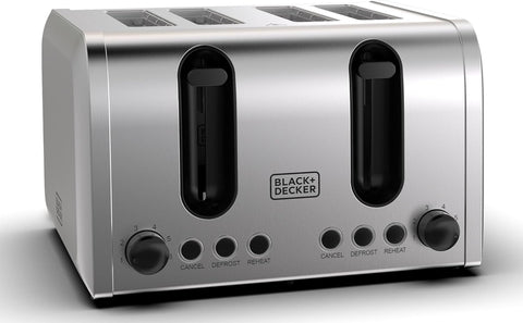 BLACK+DECKER | Four Slice Stainless Steel Toaster 2100W | ET444-B5