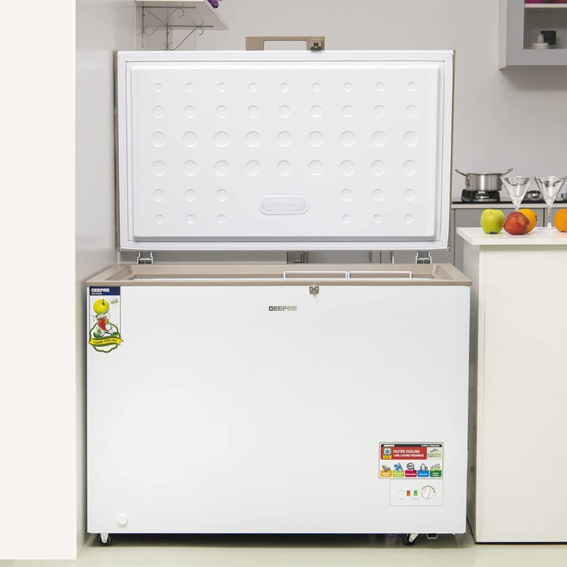 GEEPAS | Chest Freezer 350Ltr 155W White | GCF3506WAH