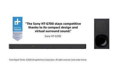 SONY | 4K Dolby Atmos/DTS:X Sound Bar for TV with Wireless subwoofer, 3.1ch Home Theater System (400W) | HT-G700