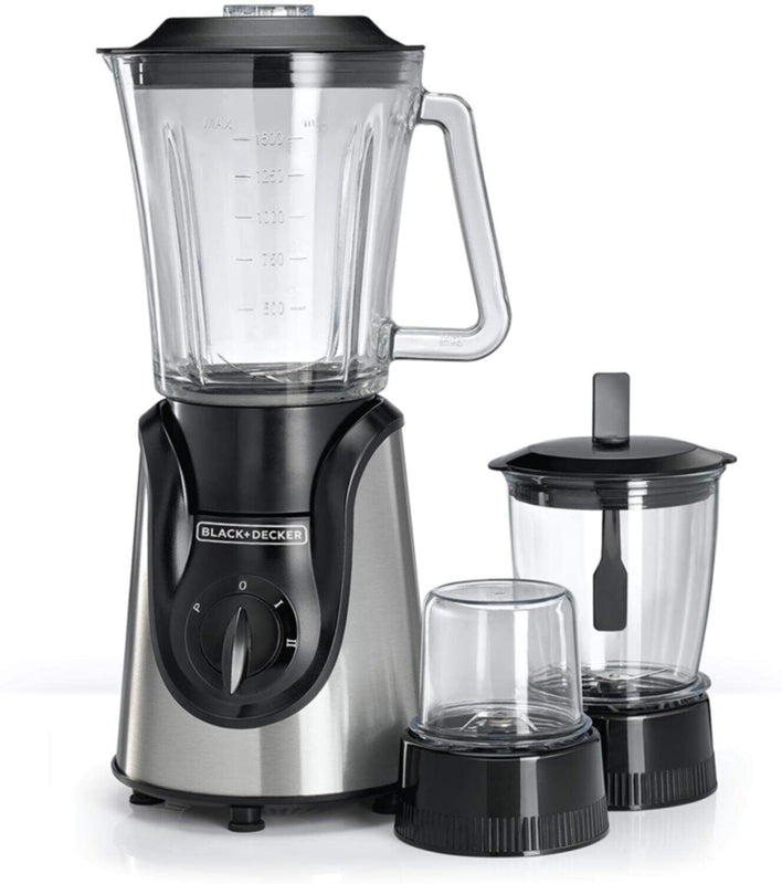 BLACK + DECKER | Glass Blender Black/Silver 600W | Bx600G-B5