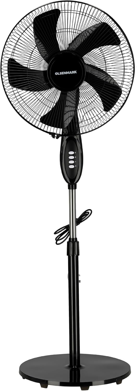 OLSENMARK | 16" Stand Fan With 5 Leaf Blade And High Performance Motor | Omf1854