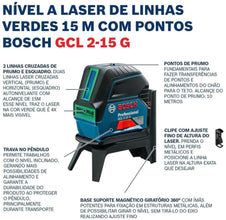 BOSCH | Professional Combi Laser Wall bracket with Carrying Case Blue | GCL 2-15 + RM1 + Carry Case
