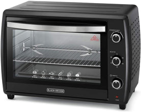 BLACK + DECKER | Double Glass Multifunction Toaster Oven with Rotisserie Black 70Ltr | TRO70RDG-B5