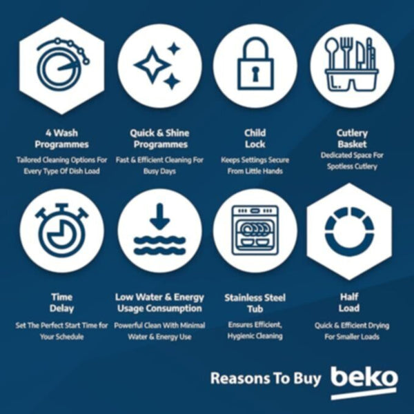 BEKO | Free Standing Dishwasher 15 Place Settings Dark Grey | BDEN38533GC