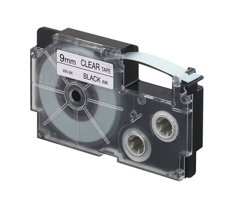 CASIO | Label Printer Black On Clear Tapes 9mm | XR-9X1-W-DJ1