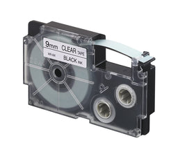 CASIO | Label Printer Black On Clear Tapes 9mm | XR-9X1-W-DJ1