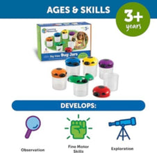 LEARNING RESOURCES UK| Jumbo Bug Jars (Box Of 6) | LER2781