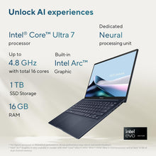 ASUS | Zenbook 14 OLED Ultra Portable Laptop 14inch AI Boost Intel Ultra I7 16GB 1TB SSD UX3405MA-OLEDU7B | MASITNUX34052