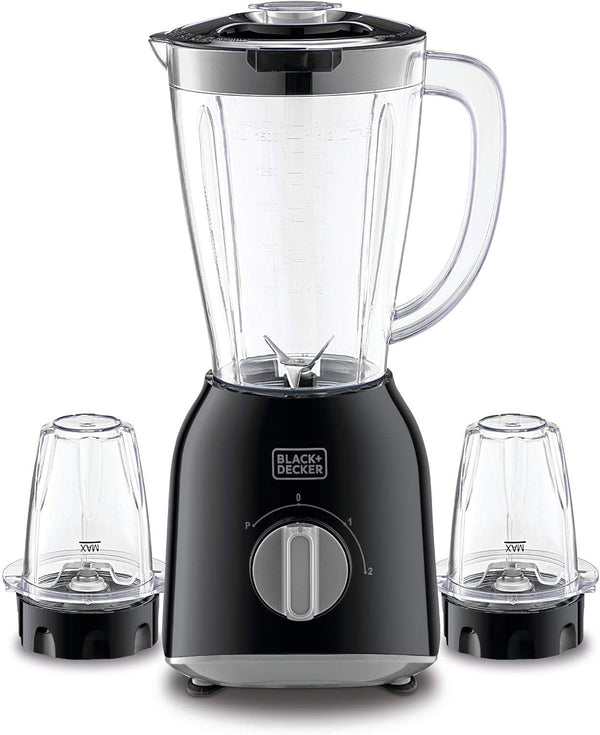 BLACK+DECKER | Blender With 2 Grinder Mills 1.5L 400W | BX365-B5