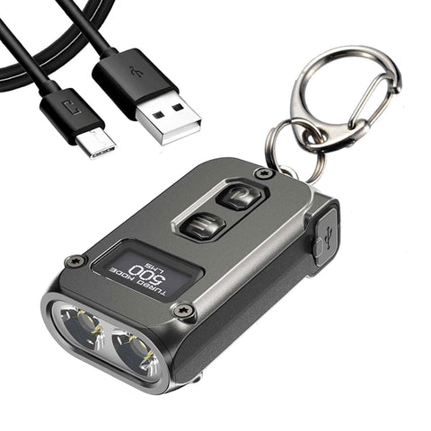 NITECORE | Dual-Core Intelligent  Keychain Light with OLED Display 500 Lumens Black | TINI 2
