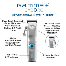 GAMMA | Cyborg Professional Metal Battery Powered Hair Clipper | CYBORG
