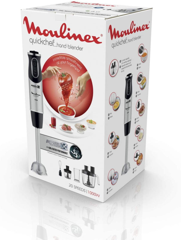 MOULINEX | Quickchef Hand Blender 4in1 3 Liter Food Proceesor and 500 ml Chopper 1000W | DD65J827
