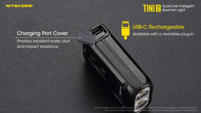 NITECORE | Dual-Core Intelligent  Keychain Light with OLED Display 500 Lumens Black | TINI 2