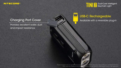 NITECORE | Dual-Core Intelligent  Keychain Light with OLED Display 500 Lumens Black | TINI 2