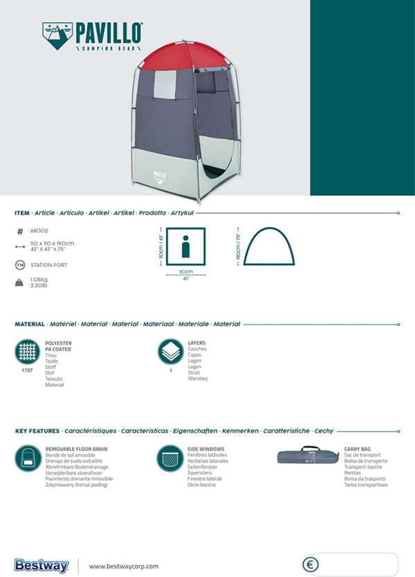 BESTWAY | Station Port 43" x 43" x 75"/1.10m x 1.10m x 1.90m | BES115TOY01176