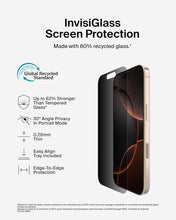 BELKIN | ScreenForce InvisiGlass Privacy Treated Screen Protector For iPhone 16 Pro | TE0222541