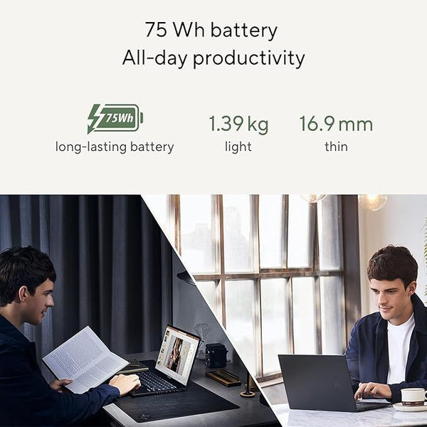 ASUS | Zenbook 14 OLED Ultrabook 14inch AMD R5 7430U 3K Resolution OLED 90Hz 8GB RAM 512GB SSD UM3402YA-KM766W | MASITNUM3493