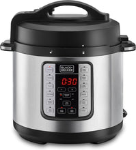 BLACK + DECKER | Smart Steam Pot Electric Pressure Cooker 7 In 1 with 12-Programs 6LTR 1000W Black/Silver |PCP1000-B5