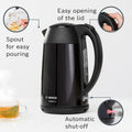 BOSCH | DesignLine 1.7Ltr Kettle Stainless Steel Black | TWK3P423GB