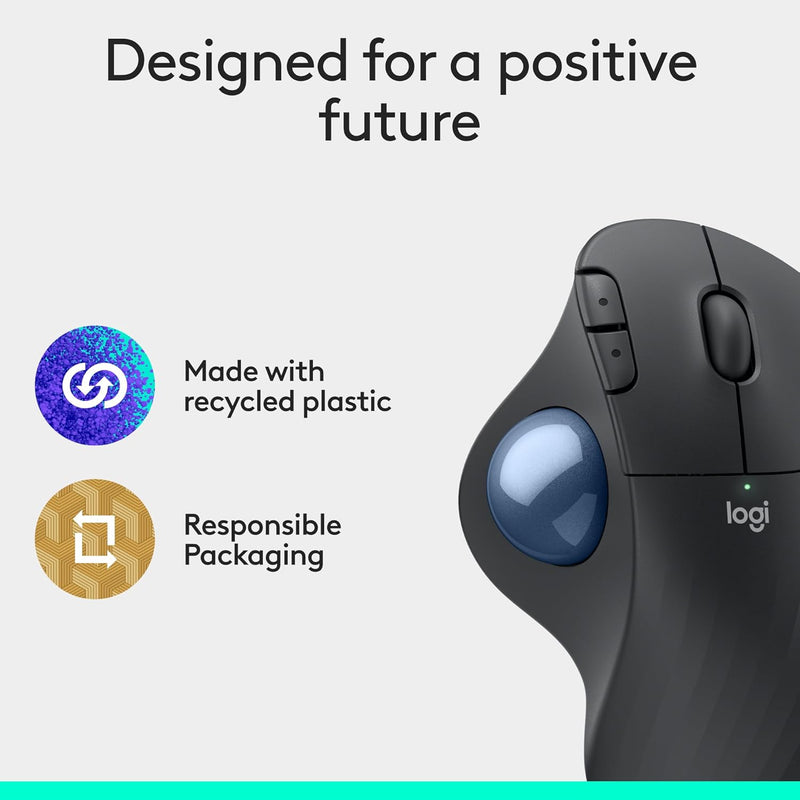 LOGITECH | Ergo M575 Wireless Trackball Mouse Black Medium
