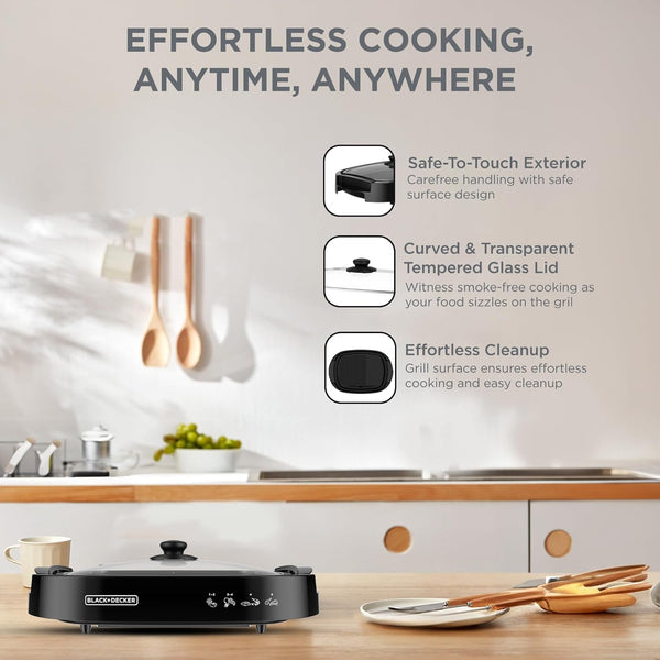 BLACK+DECKER | Electric Health Grill 1500W | GH1500-B5