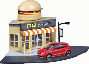 BBURAGO | 1:43 Street Fire City Fast Food Incl 1 Car B18-31504 | 47531504