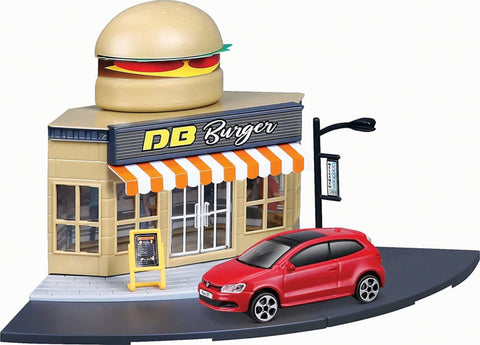 BBURAGO | 1:43 Street Fire City Fast Food Incl 1 Car B18-31504 | 47531504
