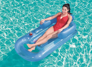 BESTWAY | Air Beach Mattress With Backrest And Armrests Silver 1.61mx84cm | BES115TOY00272