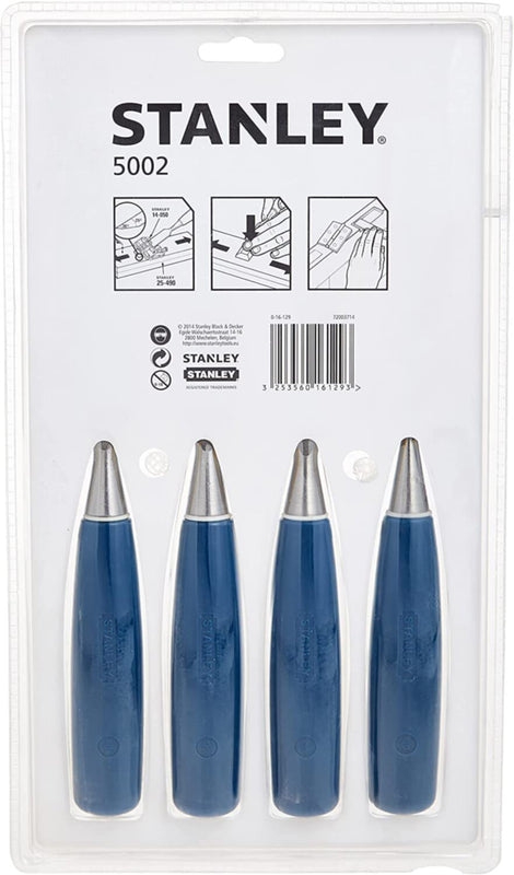 STANLEY | 25mm 5002 Series Wood Chiesel Set 4Pc [6/12/18/25] | 0-16-129