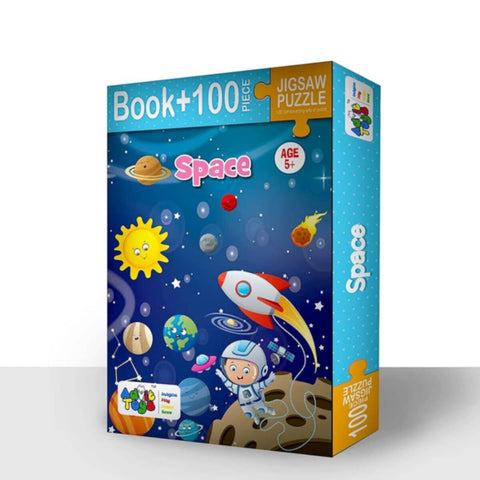 Space Book + 100Pcs Jigsaw Puzzle Age 5+