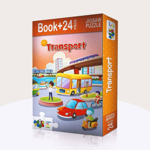 Transport Book + 24 Piece Jigsaw Puzzle