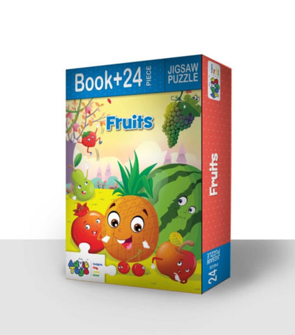 Fruits Book + 24 Piece Jigsaw Puzzle