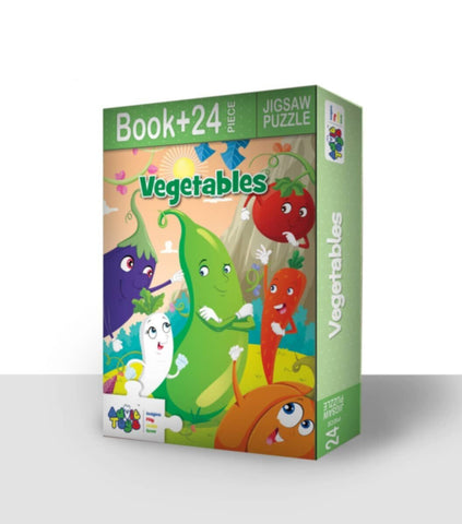 Vegetables Book + 24 Pcs Jigsaw Puzzle