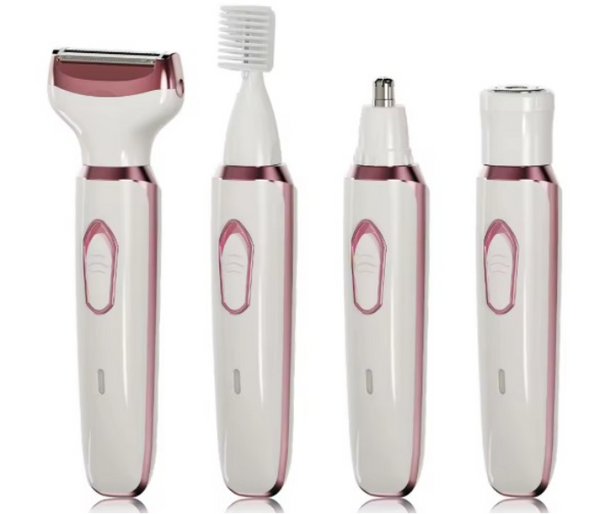 4 in 1 Hair Removal Kit Rechargeable Trimmer for Women Face Body Bikini Shaver Nose Hair Remover Smooth Skin | JPO2867