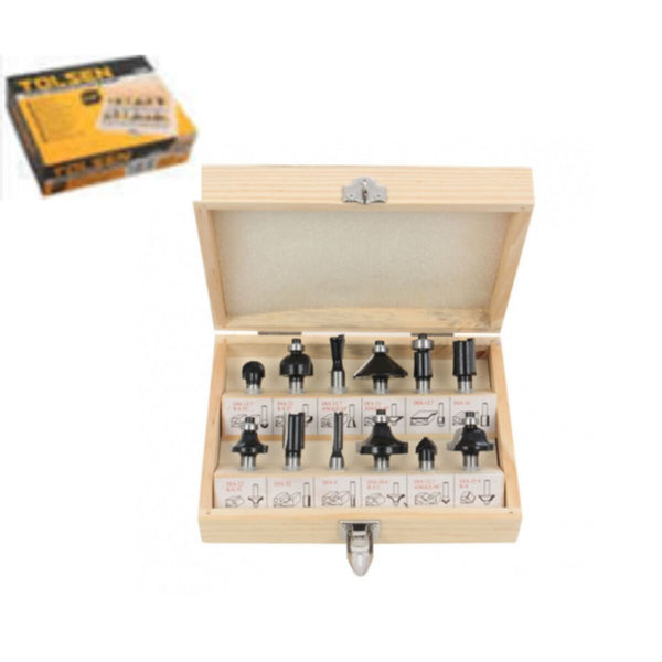 TOLSEN | 12Pcs Carbide Router Bits Set | 75680