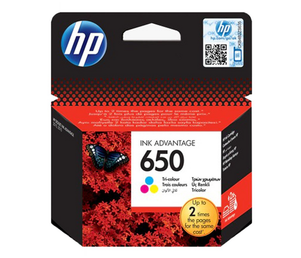 HP 650 Tri-color Ink Cartridge, CZ102AE | JPO6642