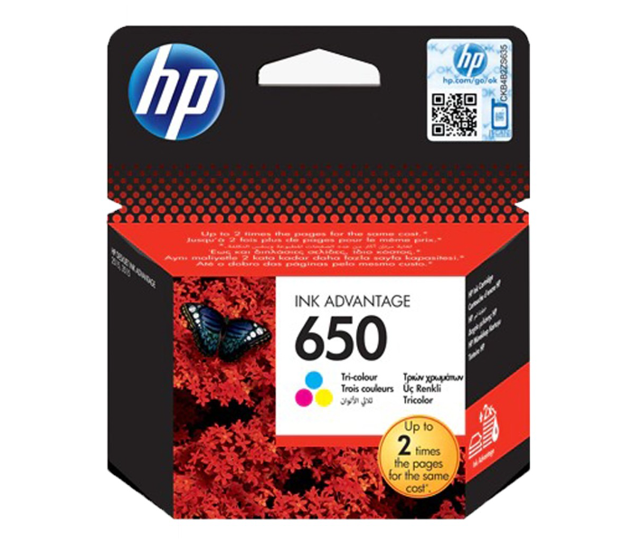 HP 650 Tri-color Ink Cartridge, CZ102AE | JPO6642