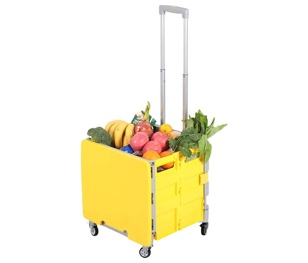 Smart Foldable Heavy Duty Outdoor Trolley Cart with Push Handle - Durable, Portable, and Easy-to-Store Shopping Cart for Groceries, Laundry, and More | JPO6540