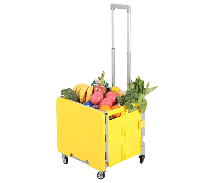 Smart Foldable Heavy Duty Outdoor Trolley Cart with Push Handle - Durable, Portable, and Easy-to-Store Shopping Cart for Groceries, Laundry, and More | JPO6540