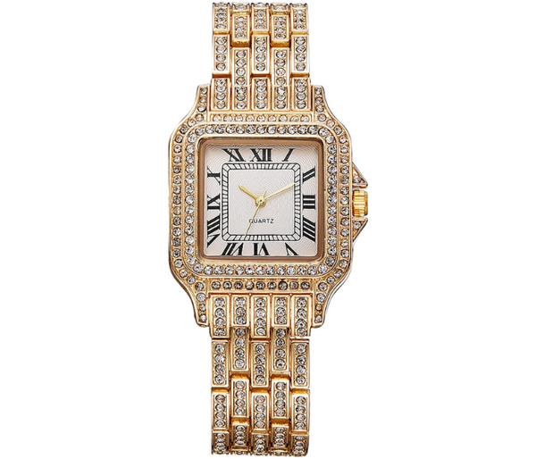 Luxury Women Watch Full Rhinestone Ladies Wrist Watch Relogio Feminino - Gold | JPN3949