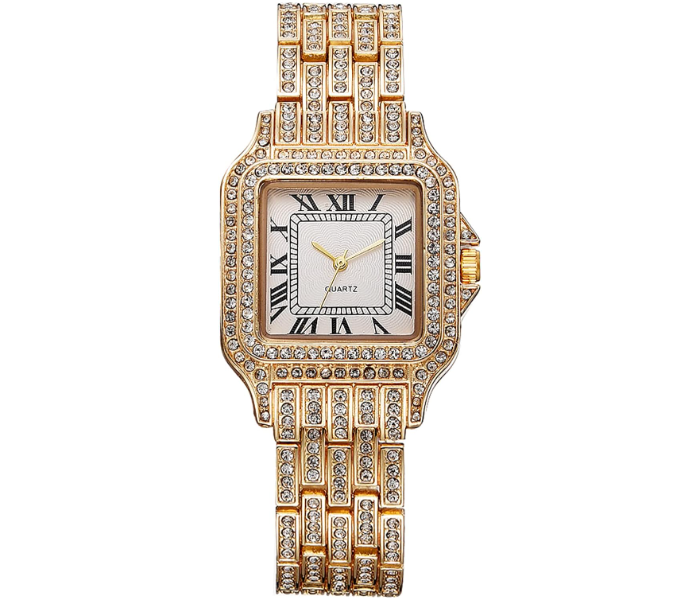 Luxury Women Watch Full Rhinestone Ladies Wrist Watch Relogio Feminino - Gold | JPN3949