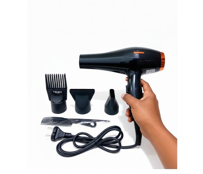 High-Power 5000W Hair Dryer with 5-in-1 Styling Kit, Ionic Technology, Cold Air, Black/Bronze | JPO4573