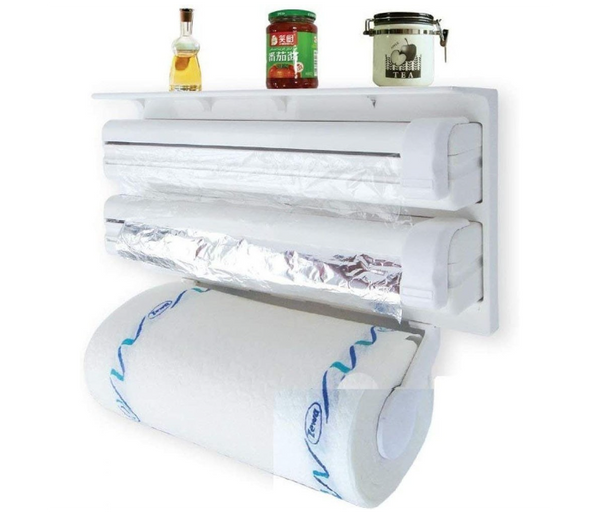 Beauenty 4 in 1 Wall Mount Paper Towel and Tissue Holder Plastic Wrap Foil Dispenser | JPO6452