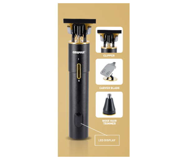GEEPAS | 1300 Mah 3 In 1 Grooming Kit Black And Gold | Gtr56045