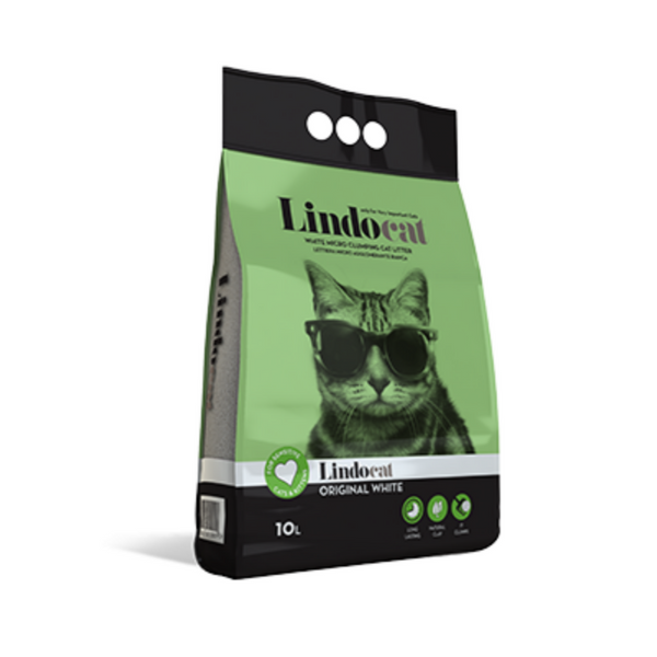 Lindo Cat White Bentonite Original White - 10 L (Fragrance Free)