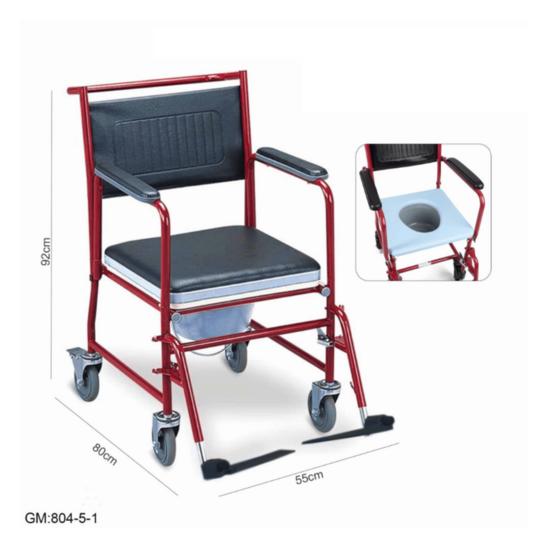 Commode Wheelchair with  Wheels | 804-5-1