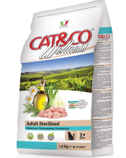 CAT & CO | Wellness Adult Sterilized Chicken & Barley 1.5Kg | 80654