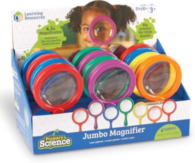 LEARNING RESOURCES UK| Jumbo Magnifier Countertop Display - Set Of 12 Pop | LER2775